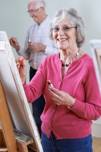 Seniors Attending Painting Class Together
